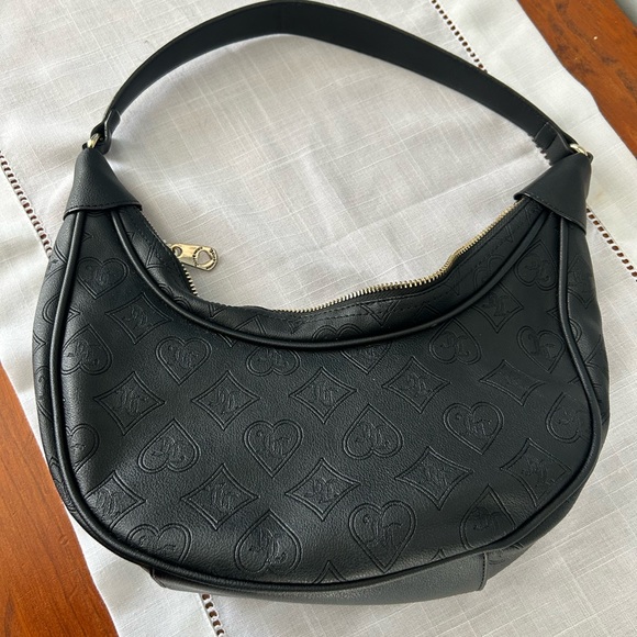 Rare Y2K Juicy Couture Top Notch Hobo Shoulder Bag in Black with Gold Y2K charms - Picture 6 of 7